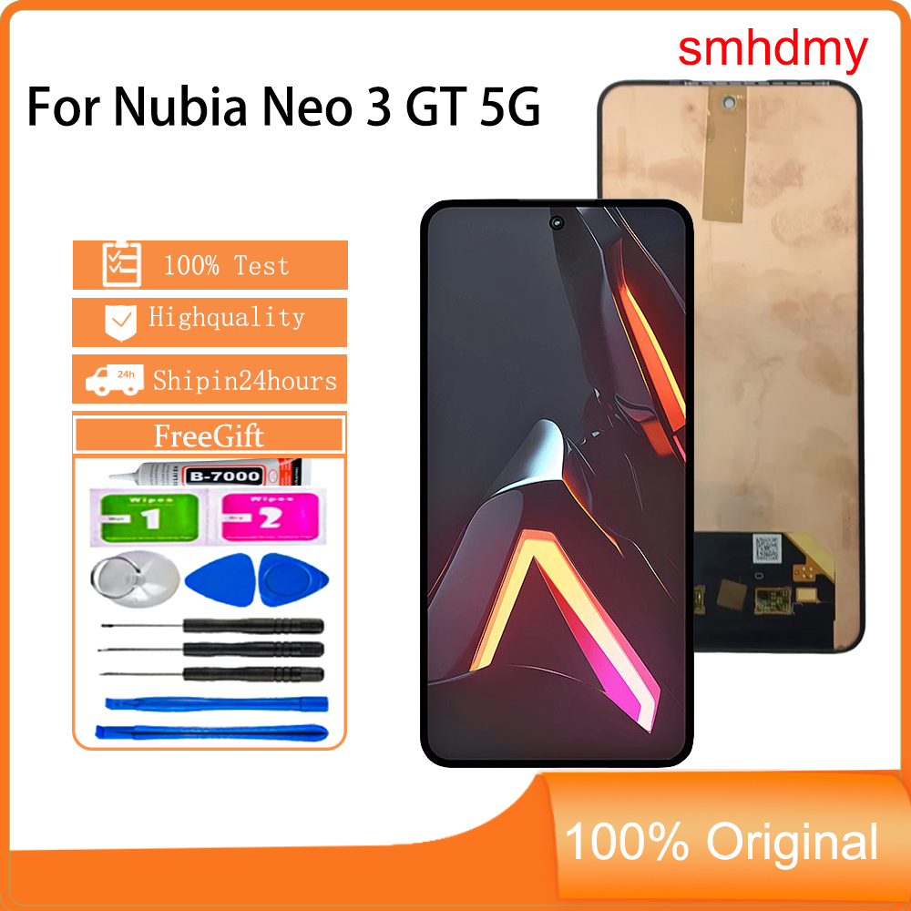 Smhdmy Ori AMOLED สําหรับ Nubia Neo 3 GT 5G Z2465N เปลี่ยนหน้าจอสัมผัส LCD