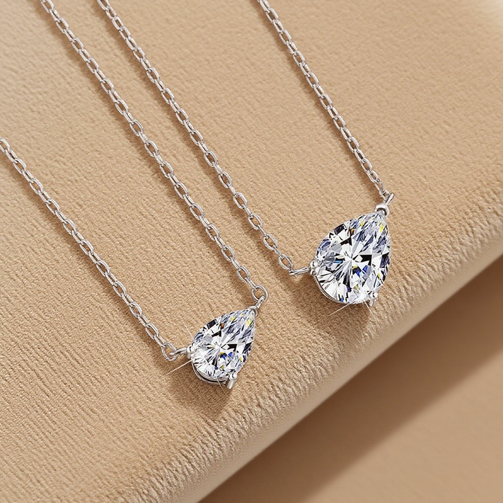 1ct/2ct pear moissanite Diamond pendant