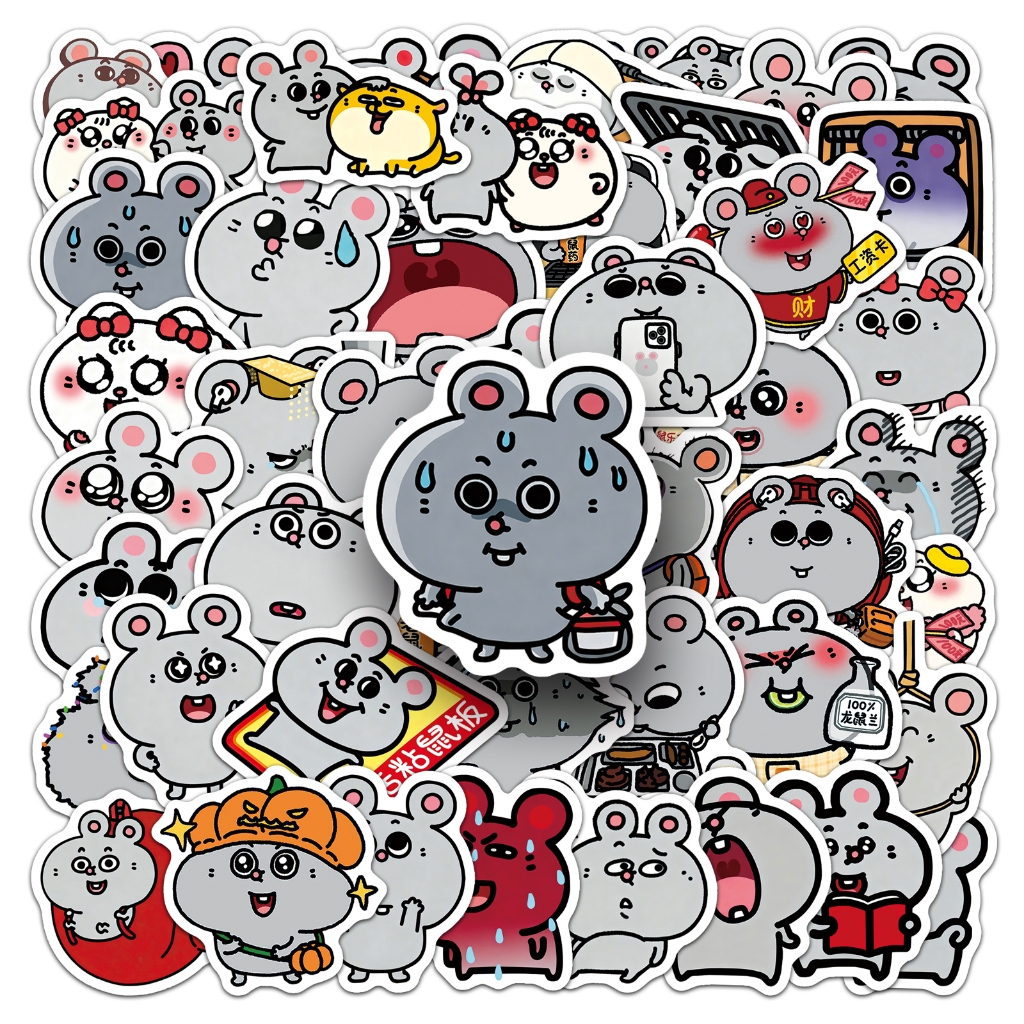 ตลก 50 ชิ้น น่ารัก มิจิ‌ Rat สติกเกอร์กันน้ําสําหรับ Tumbler แล็ปท็อปเคสโทรศัพท์รถสติกเกอร์ Graffiti Creative DIY