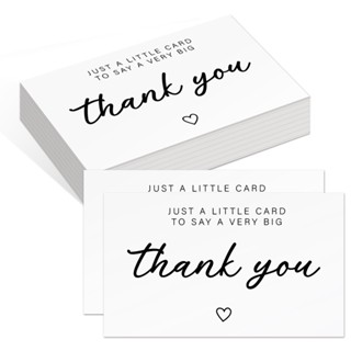 50 ชิ้น/แพ็คสีขาวขอบคุณการ์ด ทําเอง ส่วนบุคคลของขวัญการ์ดบรร…