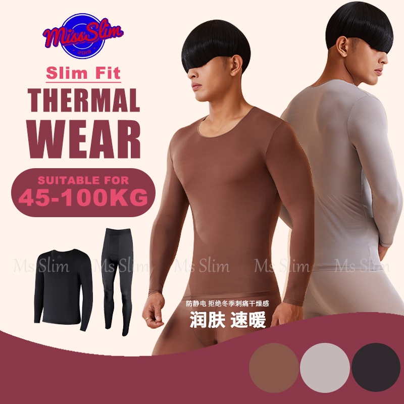 ชุดชุดชั้นในกันความร้อนที่อบอุ่นสําหรับผู้ชายการออกแบบบางเฉียบที่มองไม่เห็นผ้าดูแลผิวสําหรับฤดูหนาวฤดูใบไม้ร่วง