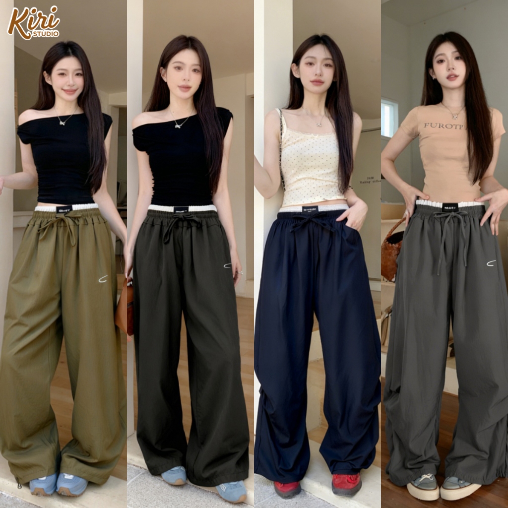 4สี กางเกงลำลอง กางเกงคาร์โก้ งานจีบด้านข้าง ใส่ได้ทุกหุ่น มีเชือกที่เอว#101279