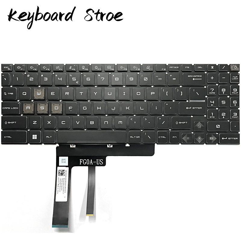 MSI 15 สําหรับ Katana B13V B13VFK B13VEK B13VGK B13U B13UDXK แป้นพิมพ์แล็ปท็อปเปลี่ยน Backlight US p