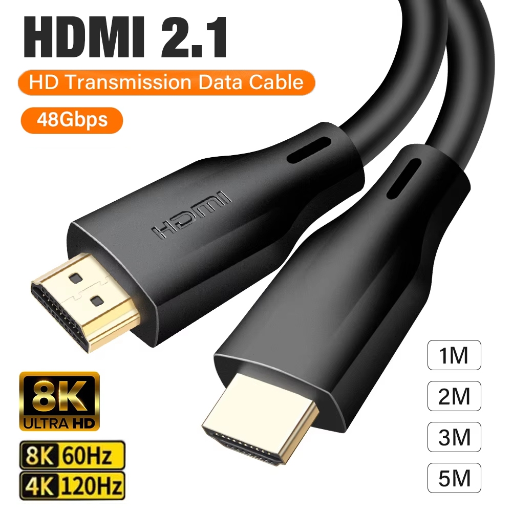 สาย HDMI 2.1 8K @ 60Hz 4K @ 120Hz สําหรับ PS5 กล่องทีวีความเร็วสูงได้รับการรับรอง 8K @ 60Hz สาย 48Gb