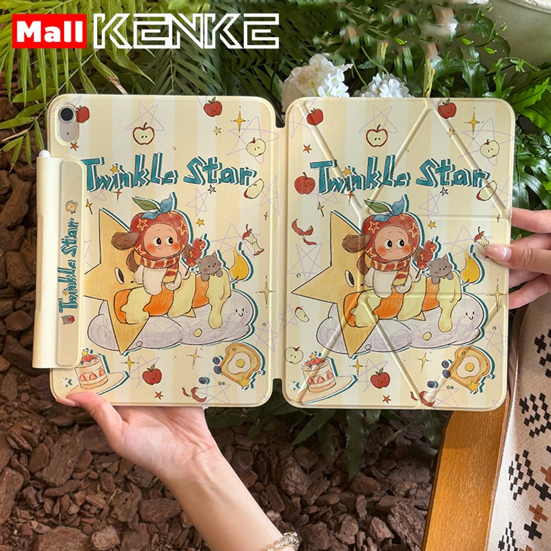 KENKE เคสแท็บเล็ตไอแพด ,ลวดลายการ์ตูนอนิเมะน่ารักดาว，เคสแม่เหล็กถอดได้แบบหมุน，for iPad Air Pro 11 inch 2025 M4 M5 Air 13" M2 M3 pro 12.9 mini 6 mini 7 a17 pro case，เคสไอแพด gen 10 11 a16 เคส ipad air 4 5 6 7 case ipad（2020/2021/2022）เคสแท็บเล็ต