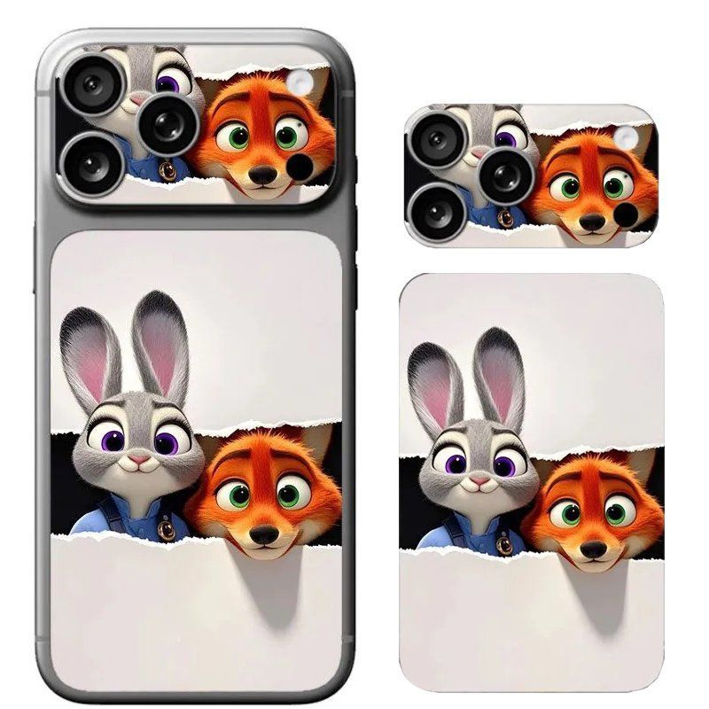 Cartoon Zootopia Camera & Back Sticker for iPhone 17 Pro Max Cute Judy iPhone 17 Pro Camera Sticker Protector - รูปที่ 2