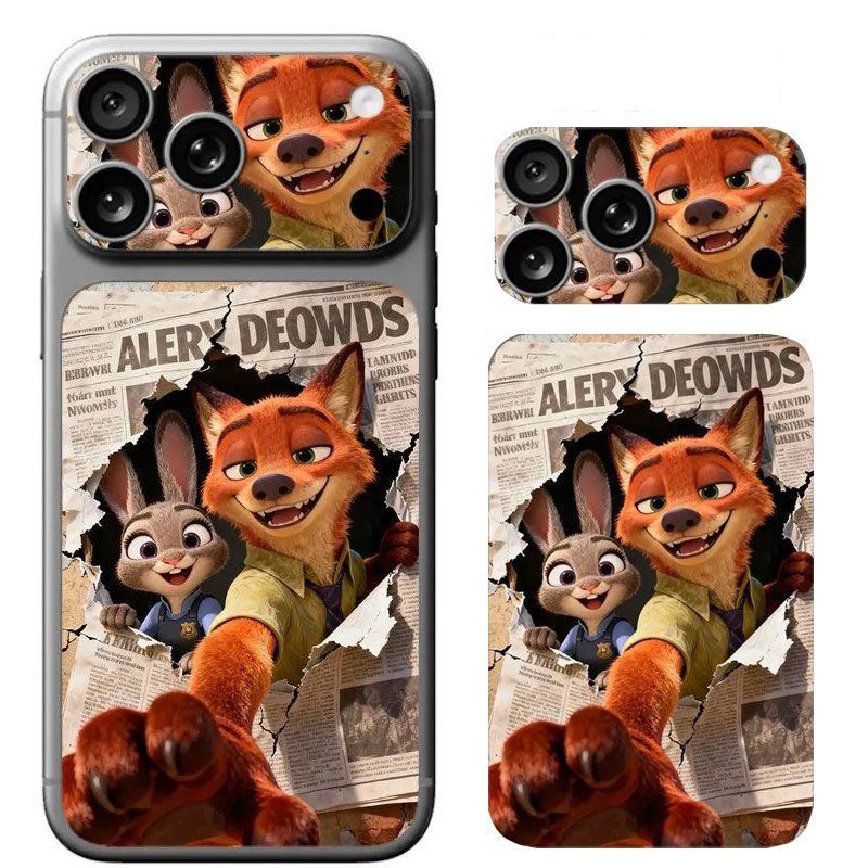 Cartoon Zootopia Camera & Back Sticker for iPhone 17 Pro Max Cute Judy iPhone 17 Pro Camera Sticker Protector - รูปที่ 3