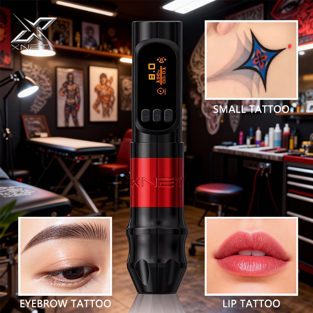 XNET Sage Pro Wireless Tattoo Machine ปากกาโรตารี 1-12V Brushles มอเตอร์ 1300mAh แบตเตอรี่คิ้วแต่งหน