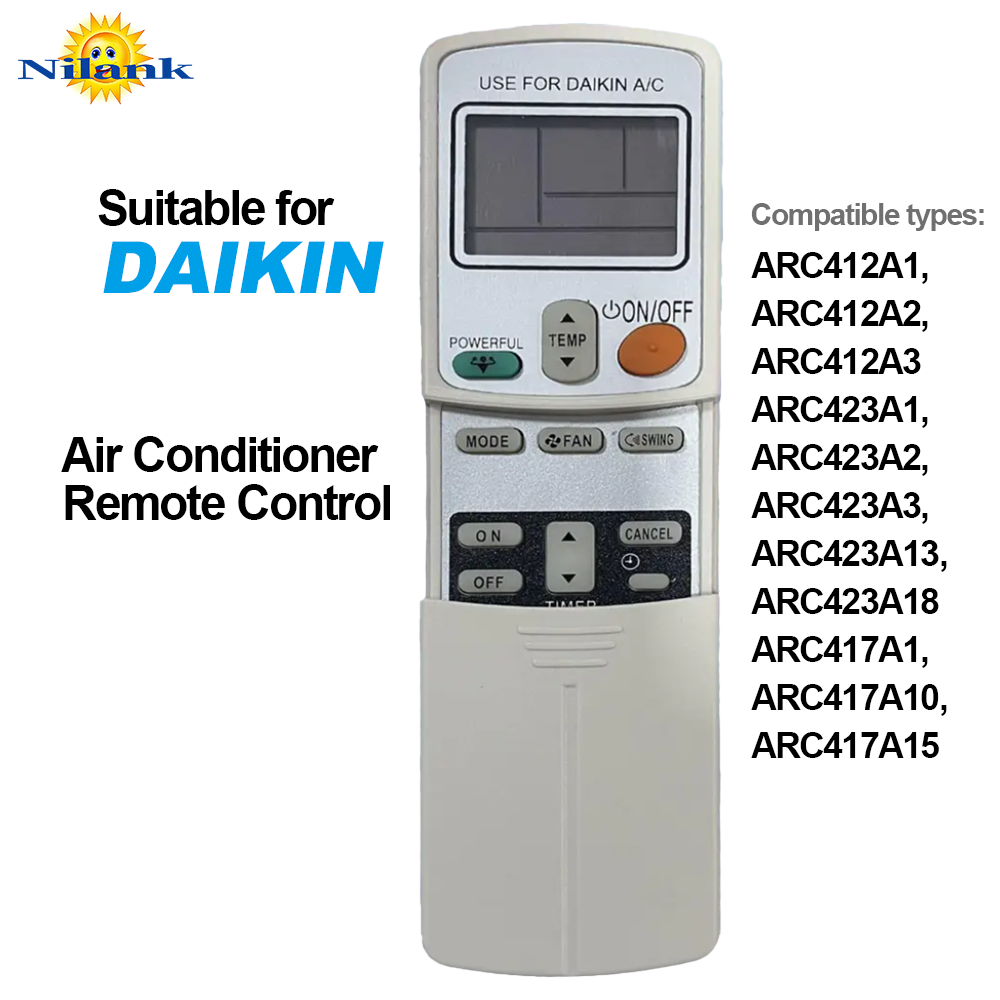 NiLANK รีโมทแอร์ Daikin สำหรับรีโมทแอร์ DAIKIN ARC423A27 Aircon Remote