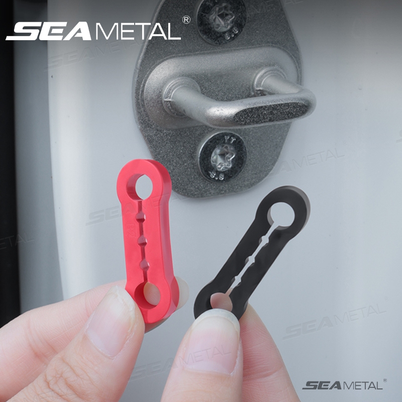 SEAMETAL 4Pcs ฝาครอบล็อคประตูรถยนต์ ยางนุ่มป้องกันกระแทก สำหรับ แผ่นรองกันสะเทือนสากล