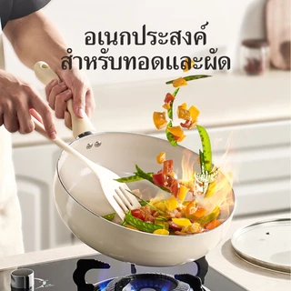 Redchef Sea Series กระทะเคลือบเซรามิกกันติด 20/24/28 ซม. ปราศจาก PFAS PTFE และ PFOA เหมาะสำหรับเตาทุกประเภท กระทะแบบจีน 20 24 ซม. 28 ซม.