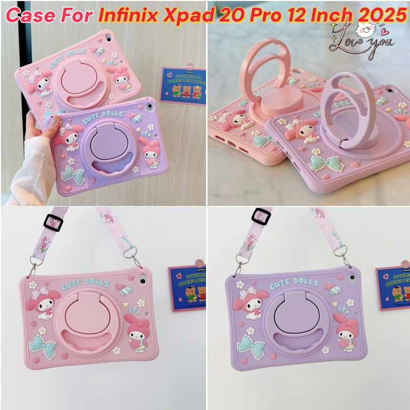 สําหรับ Infinix Xpad 20 Pro 12 นิ้ว 2025 เคสกาวอ่อน 360 ​​องศา Case สายกาวอ่อน เคสกันกระแทก