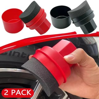 ล้อรถขัดแว็กซ์โค้งยางฟองน้ําแปรงพร้อมฝาครอบยางทําความสะอาด C…