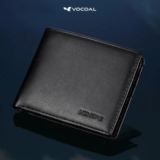 VOCOAL กระเป๋าสตางค์ผู้ชายกระเป๋าสตางค์ PU นุ่มกระเป๋าสตางค์ธุรกิจคุณภาพสูง PU หนังเหรียญซิป Multi-Card ตําแหน่ง ID ผู้ถือบัตรเครดิตสีทึบเดินทางเหรียญ