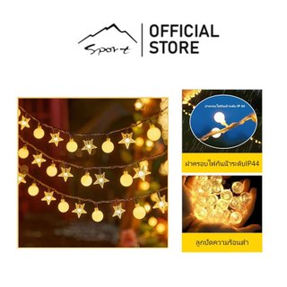 SPORT สายไฟหิ่งห้อย LED พลังงานแสงอาทิตย์ กันน้ําLED 8 โหมด พร้อมปุ่มสัมผัส สําหรับตกแต่งสวน