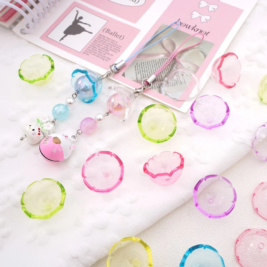 [22x12.5 มม.] โปร่งใสแมงกะพรุน WIND CHIME ฝาครอบอะคริลิคครึ่งวงกลมลูกปัด DIY WIND CHIME จี้ DIY กระเป๋าเป้สะพายหลังพวงกุญแจอุปกรณ์เสริม