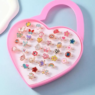 แหวนพลาสติกเรซิ่น ลายการ์ตูนเจ้าหญิง สําหรับเด็กผู้หญิง