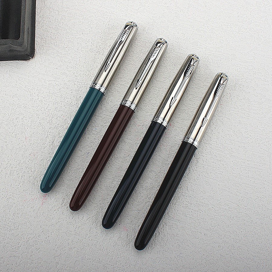 Jinhao 86 Fountain Pen Silver Cap พร้อมคลิป EF Nib 0.38 มม.เรซิ่นคลาสสิกหมึกปากกาสํานักงานนักเรียนโร