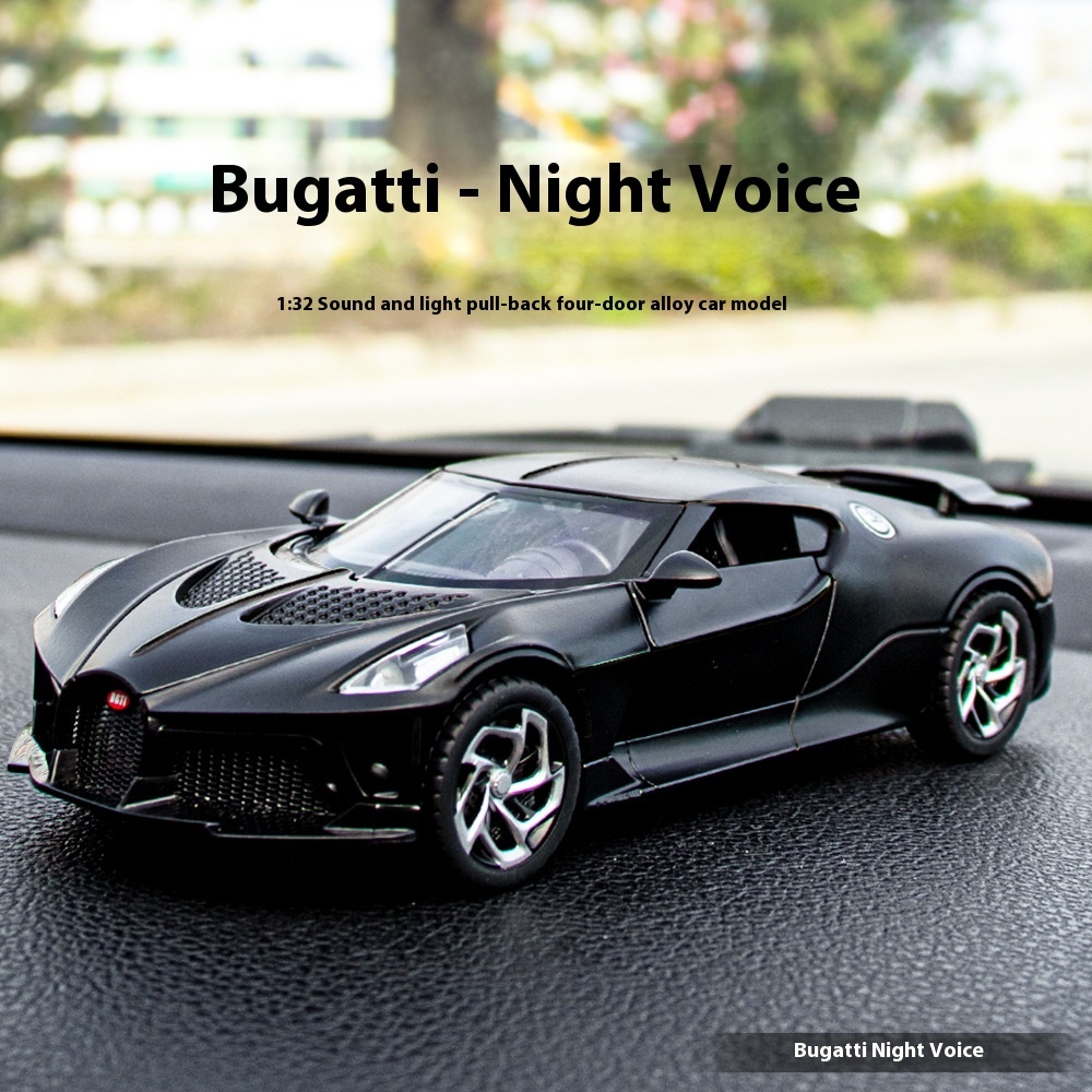 CH 1:32 Bugatti La Voiture Noire โลหะของเล่นรถDiecastรถสําหรับชายเด็กจําลองเสียงแสงของขวัญงานอดิเรกค
