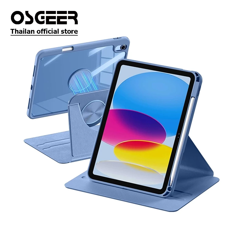OSGEER แม่เหล็ก 2in1 แยกสําหรับ iPad Air 8 7 6 5 4 M2 M3 M4 10.2 9.7 10th 11th Gen 12 11 10 9 8 A16 Pro 11 13 12.9 นิ้ว M4 M5 360° ฝาครอบอะคริลิคแบบถอดได้หมุน