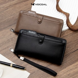 VOCOAL กระเป๋าสตางค์ผู้ชายยาว PU กระเป๋าสตางค์ใบยาวกระเป๋าสตางค์อเนกประสงค์ขนาดใหญ่ความจุ Multi-Card ตําแหน่ง ID ผู้ถือบัตรเครดิตกระเป๋าเหรียญ PU หนังกระเป๋าเหรียญกระเป๋าสตางค์ธุรกิจ