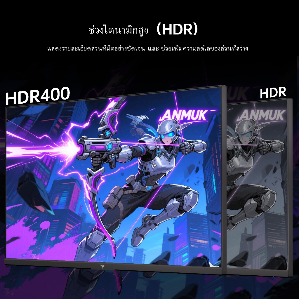 KTC 27 นิ้ว 2K QHD 200Hz Fast IPS Gaming Monitor, 2560*1440 สูงสุด 210Hz, HDR 400, GTG 1ms, Adaptive Sync, 131% sRGB, Bulit-in Dual 2W, ลําโพงนักเล่นเกม, H27T22C-3 - รูปที่ 2