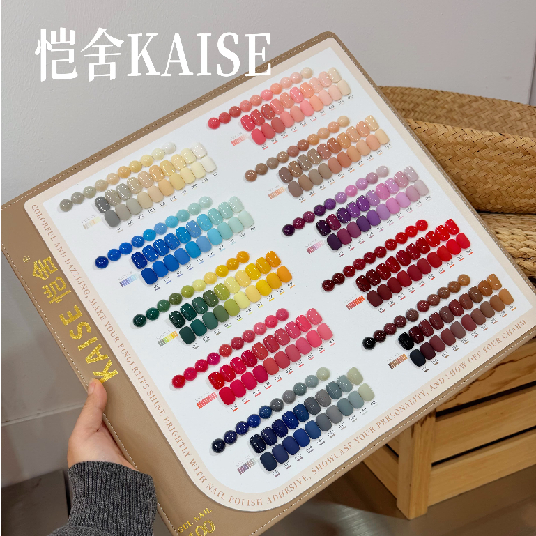 พร้อมส่ง✨ New ยกเซตสีเจล ชุดแต่งเล็บกาวยาทาเล็บ Kaise 100 สี บอร์ดสีแอปพลิเคชั่นฟรี+เบส+ด้านบน