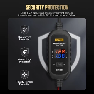 【ส่งไว】AUTOOL สายไฟฉุกเฉิน OBD BT30 12V รถ Obd2 Emergengy สายไฟวินิจฉัย ECU สายไฟฉุกเฉินแบตเตอรี่แรงดันไฟฟ้าจอแสดงผลปัจจุบัน
