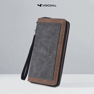 VOCOAL แฟชั่นกระเป๋าสตางค์ยาวผู้ชาย PU ยาวกระเป๋าสตางค์ Mult…