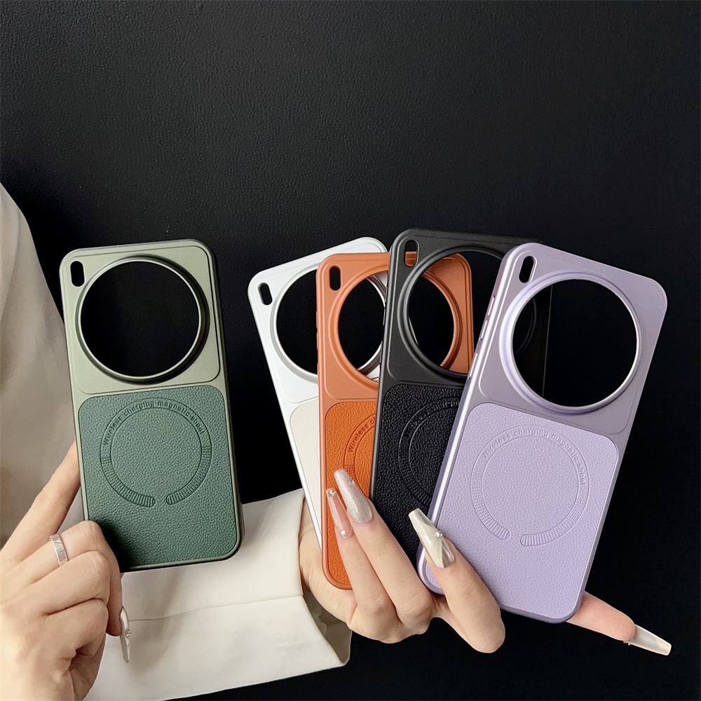 Changyi Lichee Pattern Leather Built-in Magnetic Ring Shell Plastic Cover For Vivo X200 Pro X300 Pro Protection Hard Back Case