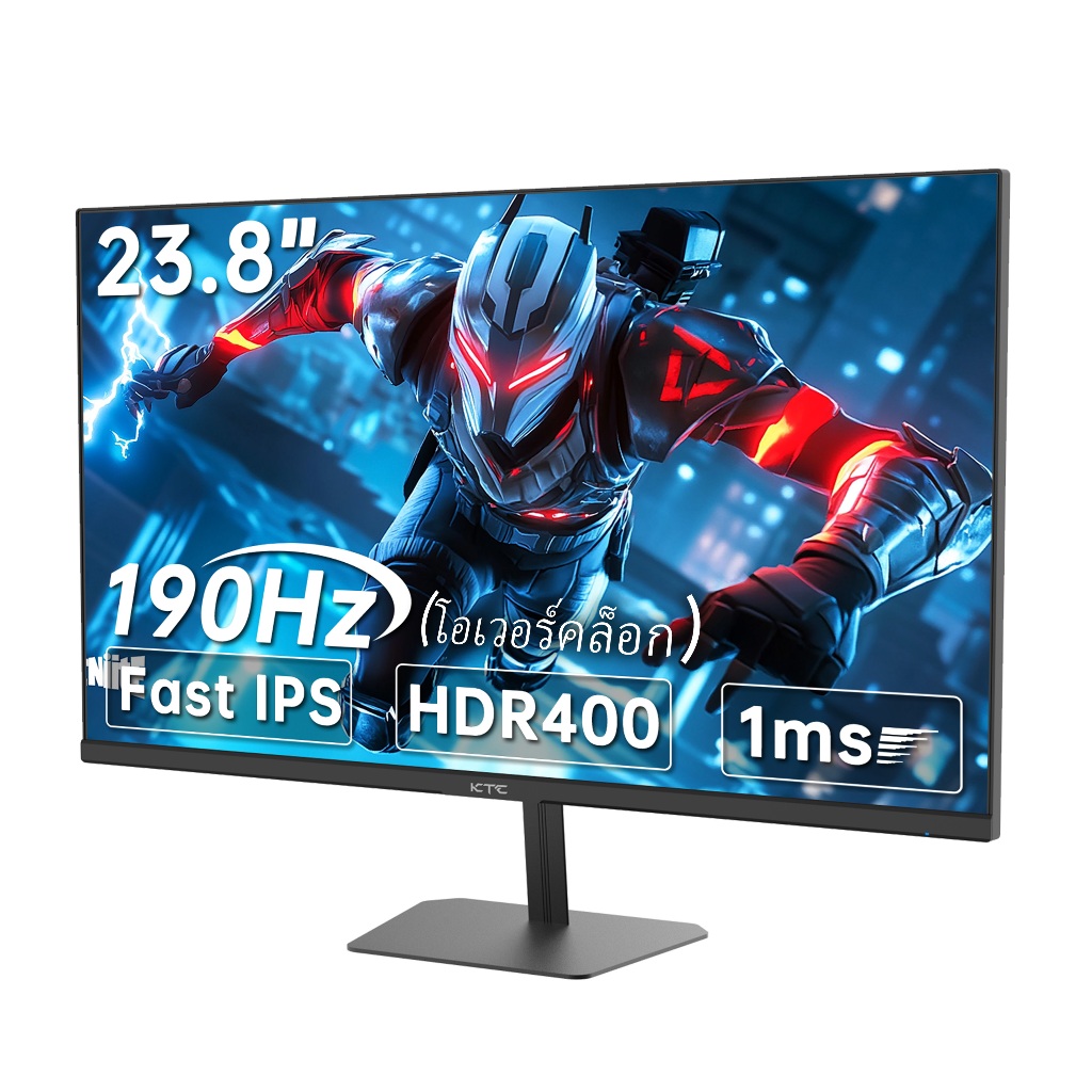 KTC 24 นิ้ว FHD 190Hz/180Hz Gaming Monitor,HDR 400 Fast IPS หน้าจอ, 1000:1 Contrast 1920*1080P PC Mo