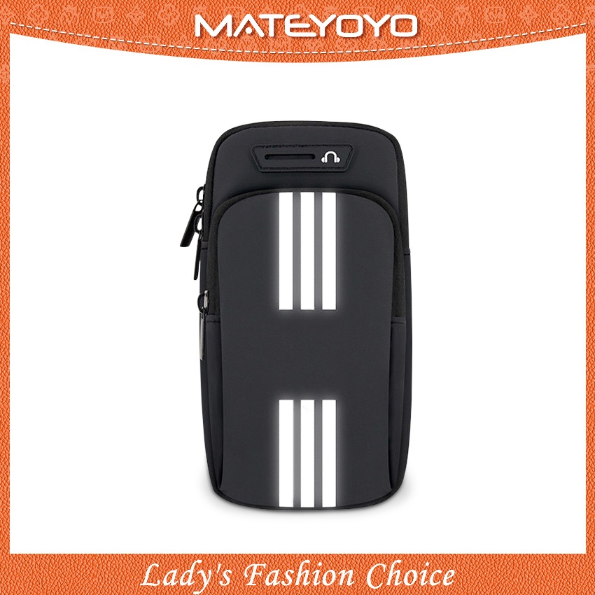 MATEYOYO ปลอกแขนกีฬากระเป๋าข้อมือ Unisex ฟิตเนสแขนสะท้อนแสงกระเป๋ากระเป๋ากระเป๋ากีฬากระเป๋าโทรศัพท์กระเป๋าวิ่งแขนกระเป๋า