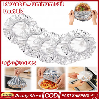 100ชิ้นนํามาใช้ใหม่อลูมิเนียมฟอยล์อาหารครอบคลุมอาหารครัวอาหา…