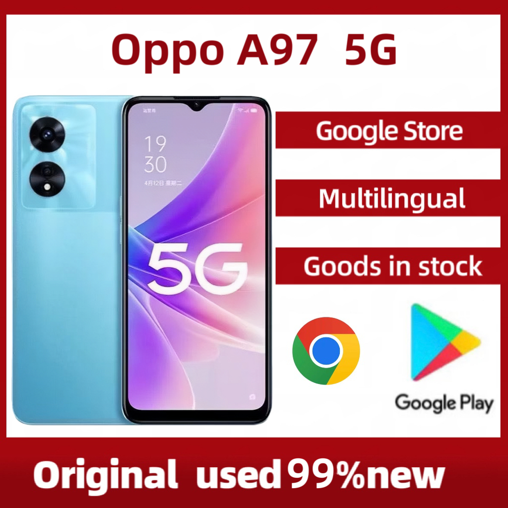 Original Oppo A97 (5G) 12+128/256GB 6.58 นิ้ว 5000mAh Android 13/14 48.0MP มือสอง ใหม่ 99% พร้อมกล่อ
