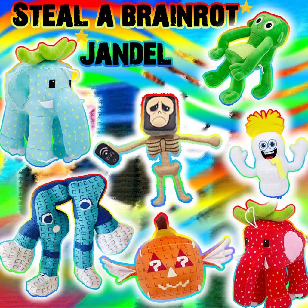 PLUS✨Roblox A Brainrot ของเล่นตุ๊กตา Roblox ขโมย Brainrot Jandel เกมตุ๊กตาตุ๊กตาตลกนกฮูกช้าง Plushy นุ่มของเล่นเด็กคริสต์มาสของขวัญแลกเปลี่ยน