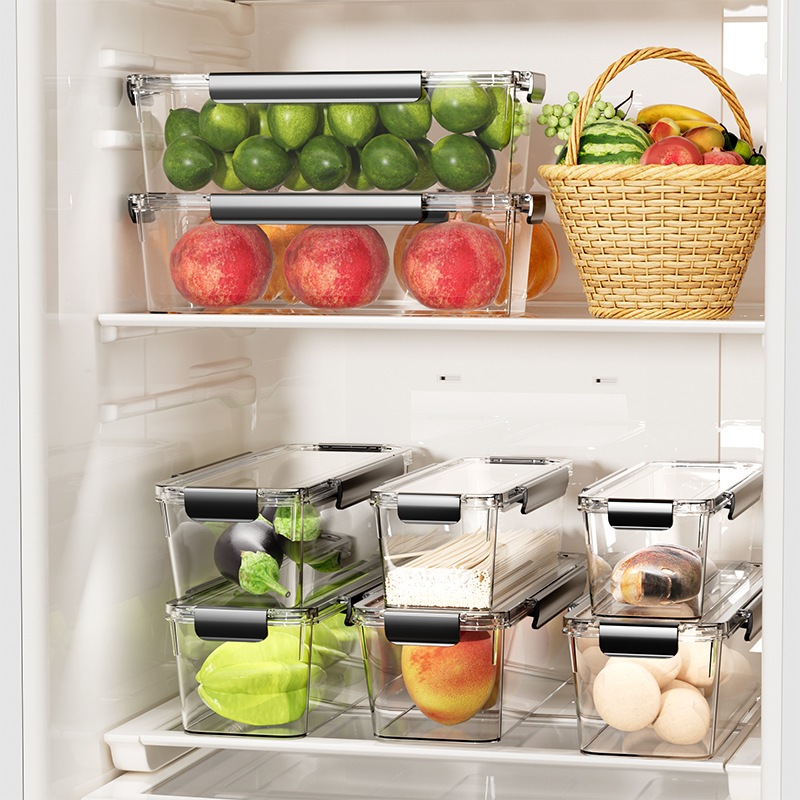 กล่องถนอมอาหารใส ฝาปิดล็อกแน่น แบบสูง/แบบเตี้ย｜ซีลกันกลิ่น เก็บผักผลไม้ แช่ตู้เย็น จัดระเบียบครัว - รูปที่ 2