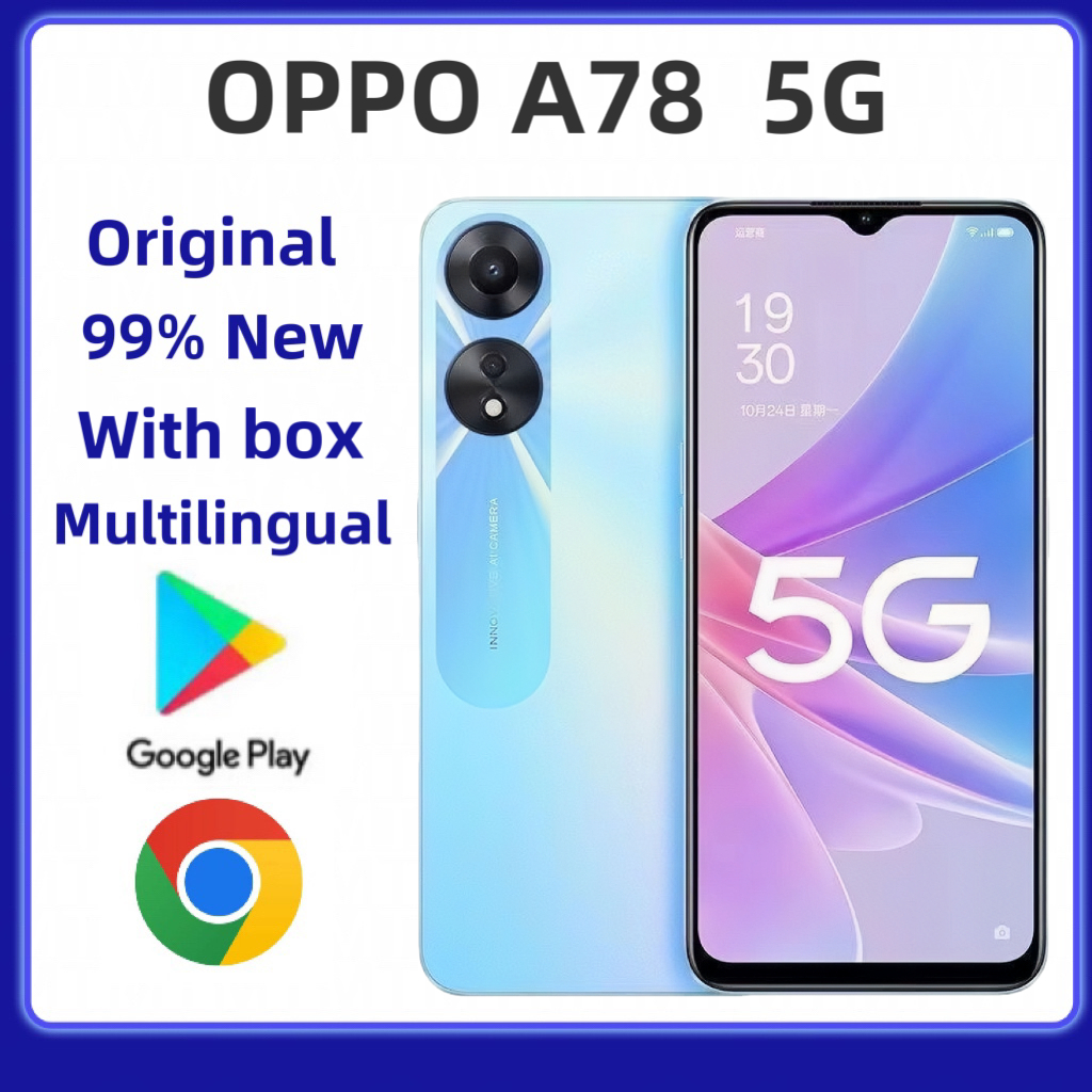 OPPO Original A78 5G Network 6.56 นิ้ว 256GB 8ROM 50.0MP 5000mAh ใหม่ 99% มาพร้อมกล่อง