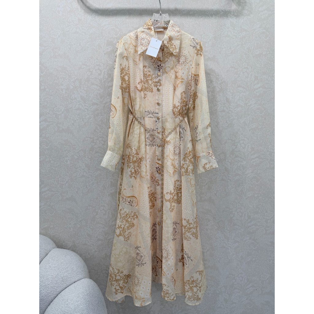 2025 ชุดเดรสแม็กซี่แขนยาวแอปริคอทสําหรับผู้หญิง Z ล่าสุด Size:S-XL pKd