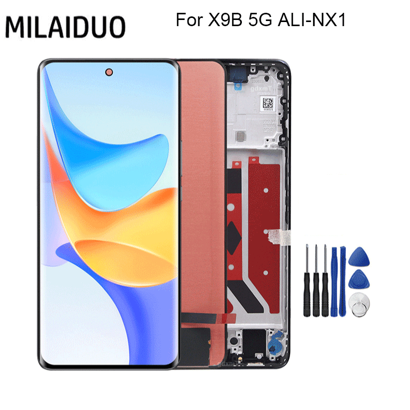6.78 "AMOLED สําหรับ Honor X9B 5G ALI-NX1 จอแสดงผล LCD Touch Panel Digitizer Assembly สําหรับ Honor X50 หน้าจอ LCD กรอบ