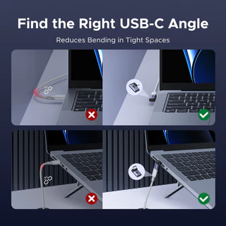 UGREEN อะแดปเตอร์ USB-C Male to USB-C Female, วิดีโอ 8K@60Hz เร็วเป็นพิเศษ 40Gbps, การออกแบบขนาดกะทัดรัดและโลหะ, การชาร์จสูงสุด 240W, ความเข้ากันได้สําหรับ MacBook/iPad/สมาร์ทโฟน
