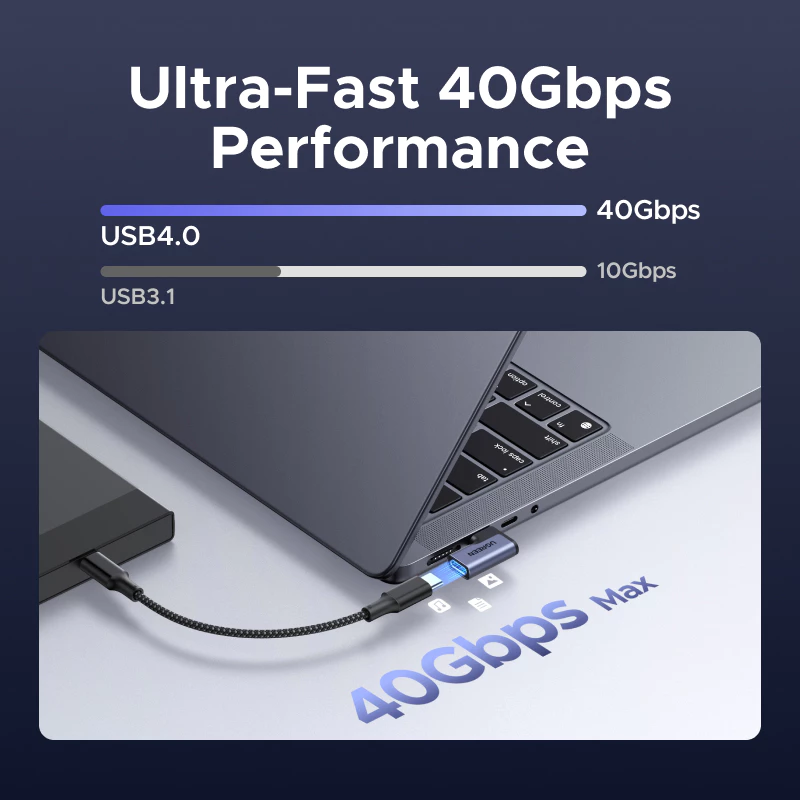 UGREEN อะแดปเตอร์ USB-C Male to USB-C Female, วิดีโอ 8K@60Hz เร็วเป็นพิเศษ 40Gbps, การออกแบบขนาดกะทัดรัดและโลหะ, การชาร์จสูงสุด 240W, ความเข้ากันได้สําหรับ MacBook/iPad/สมาร์ทโฟน thumbnail 5