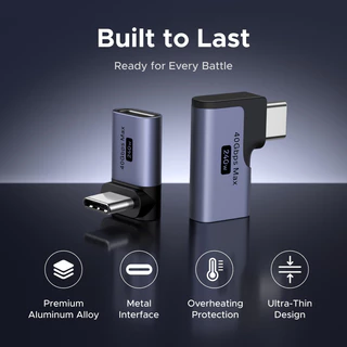 UGREEN อะแดปเตอร์ USB-C Male to USB-C Female, วิดีโอ 8K@60Hz เร็วเป็นพิเศษ 40Gbps, การออกแบบขนาดกะทัดรัดและโลหะ, การชาร์จสูงสุด 240W, ความเข้ากันได้สําหรับ MacBook/iPad/สมาร์ทโฟน