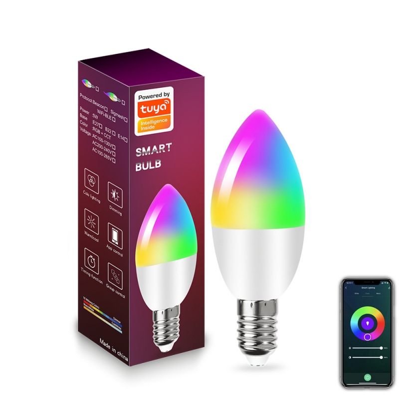 สมาร์ท Tuya Wifi เทียน E14 สมาร์ท APP รีโมทคอนโทรลหลอดไฟ LED