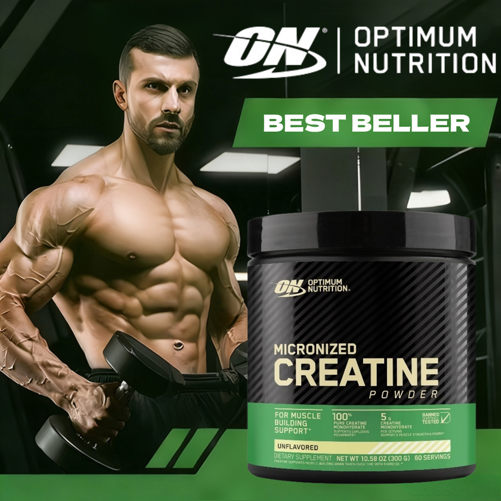 Optimum Nutrition Micronized Creatine Powder 60 เสิร์ฟสําหรับสร้างกล้ามเนื้อ (300G)