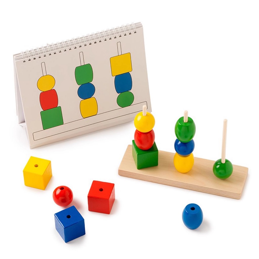 Toys for life เกมต่อซ้อนลูกปัด เรียนรู้มิติสัมพันธ์ ของเล่นไม้เสริมพัฒนาการ เด็กเล็ก ของขวัญ