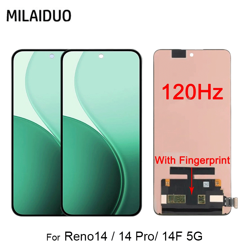 จอแสดงผล AMOLED สําหรับ OPPO Reno 14 5G 14 F 5G 14 Pro 5G เปลี่ยนหน้าจอสัมผัส LCD