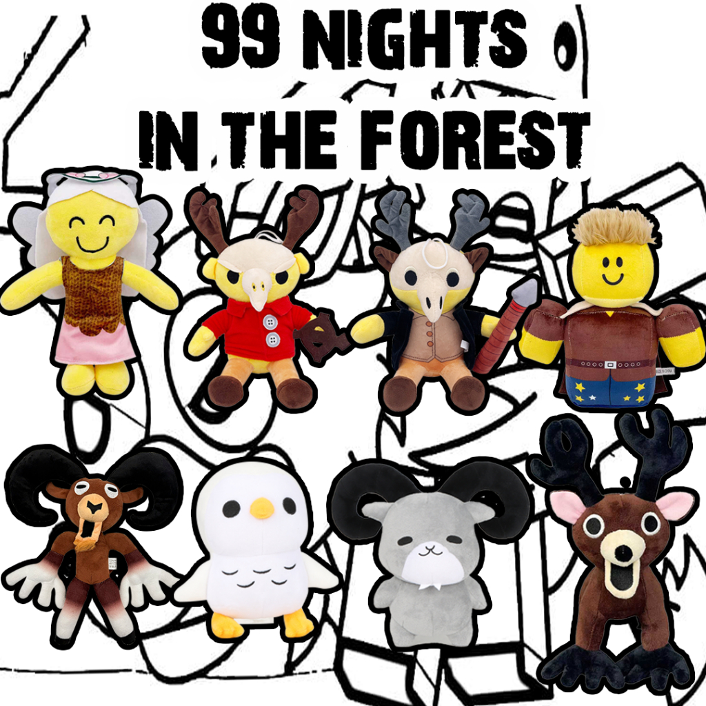 BCT✨ 99 คืน✨ใหม่ 99 Nights Deer ของเล่นตุ๊กตา Cuet 99 Nights ในป่า Plushy ตุ๊กตาการ์ตูนกวางแพะตุ๊กตาของเล่นสําหรับเด็กสนุก Big Horned Elk Plushie วันเกิดคริสต์มาสของขวัญ