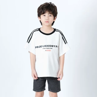 B&R Kids【เสื้อยืดเด็กผู้ชาย】จัดส่งจากไทย เสื้อคอกลมสไตล์เกาหลี เสื้อเด็กใส่สบาย แขนสั้น หลวม เท่ นุ่มสบาย