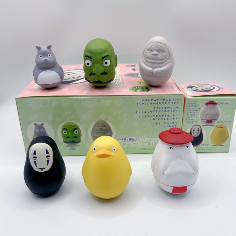6 ชิ้น/เซ็ตอะนิเมะไม่มี Face Man Tumbler Ghosts รุ่น Q PVC Action Figures รุ่น Desktop Collection ตกแต่งตุ๊กตาของเล่น