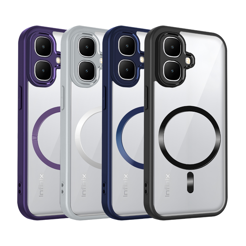 สีคาราเมลซิลิโคนใสแม่เหล็กกรณี Infinix Smart 20 10 HD ปลอก TPU กันชนกันกระแทกเคสโทรศัพท์ใสฝาครอบ